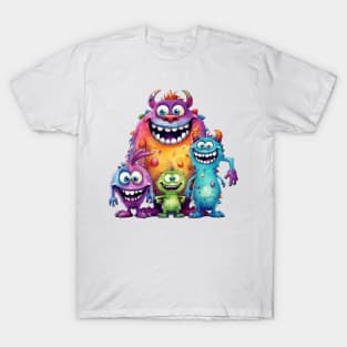 Watercolor Monster Family #4 T-Shirt